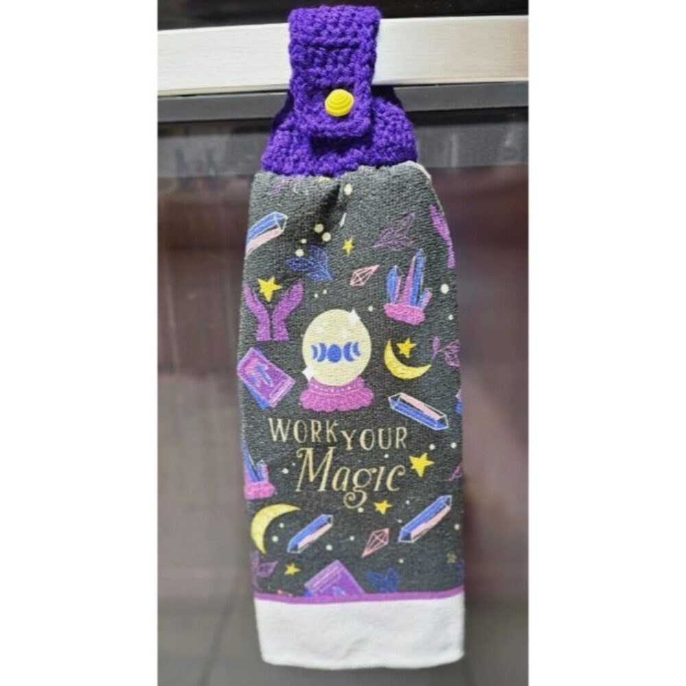 Halloween Crocheted Hanging Kitchen Hand Full Towel Work Your Magic Microfiber